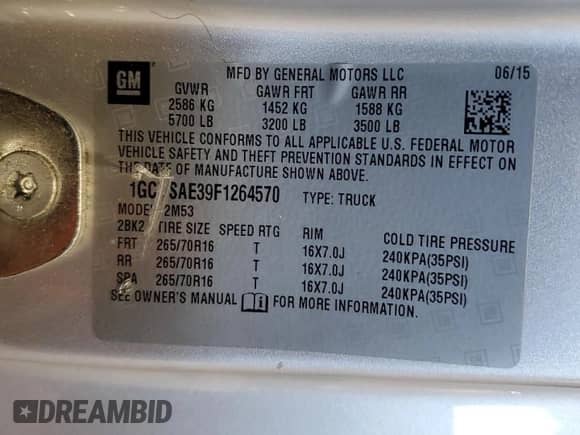 2015 Chevrolet Colorado with VIN 1GCHSAE39F1264570, listed as a Copart auction lot 49677645 with 105,800 mi miles and Clean title. Bid and sale history available at DreamBid. Image 12.