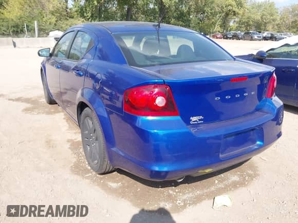 2013 Dodge Avenger SE V6 with VIN 1C3CDZAG7DN754253, listed as a IAAI auction lot 43286640 with 88,730 mi miles and . Bid and sale history available at DreamBid. Image 3.