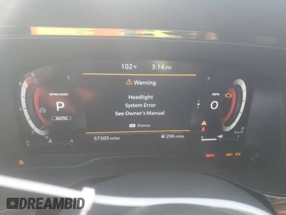 2022 Nissan Pathfinder Platinum with VIN 5N1DR3DKXNC263439, listed as a Copart auction lot 81191325 with 57,305 mi miles and Salvage title. Bid and sale history available at DreamBid. Image 9.