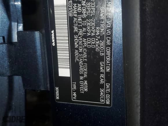 2008 Volvo XC70 with VIN YV4BZ982181031768, listed as a Copart auction lot 49125925 with Not provided miles and Clean title. Bid and sale history available at DreamBid. Image 13.