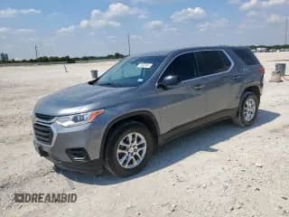 2020 Chevrolet Traverse LS with VIN 1GNERFKW2LJ202859, listed as a Copart auction lot 70302345 with 82,259 mi miles and Salvage title. Bid and sale history available at DreamBid. Image 1.