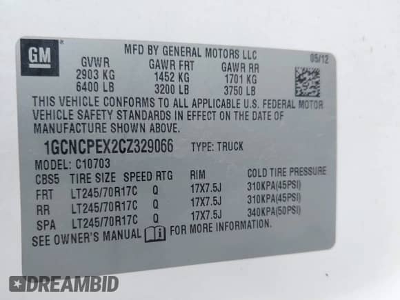 2012 Chevrolet Silverado 1500 Work Truck с VIN 1GCNCPEX2CZ329066, выставлен на аукционе IAAI как лот 43354265 с пробегом 175 977 миль миль и . История ставок и продаж доступна на DreamBid. Изображение 9.