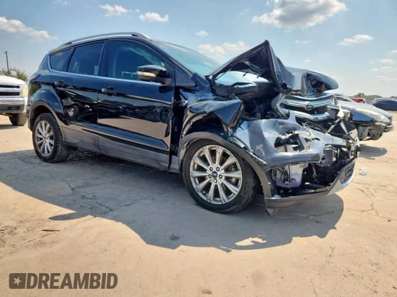 2017 Ford Escape Titanium with VIN 1FMCU0JD6HUB79020, listed as a Copart auction lot 67722175 with 102,901 mi miles and Salvage title. Bid and sale history available at DreamBid. Image 4.