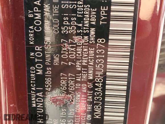 2017 Hyundai Tucson SE с VIN KM8J33A48HU531378, выставлен на аукционе Copart как лот 84642285 с пробегом 119 503 миль миль и Списание • Salvage title. История ставок и продаж доступна на DreamBid. Изображение 13.