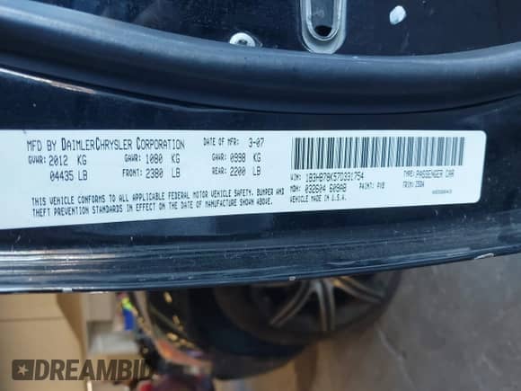 2007 Dodge Caliber R/T с VIN 1B3HB78K57D331754, выставлен на аукционе IAAI как лот 42771650 с пробегом 154 206 миль миль и . История ставок и продаж доступна на DreamBid. Изображение 9.