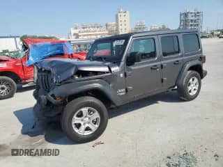 2021 Jeep Wrangler Unlimited Sport S with VIN 1C4HJXDN5MW515187, listed as a Copart auction lot 70720255 with 57,266 mi miles and Salvage title. Bid and sale history available at DreamBid. Image 1.