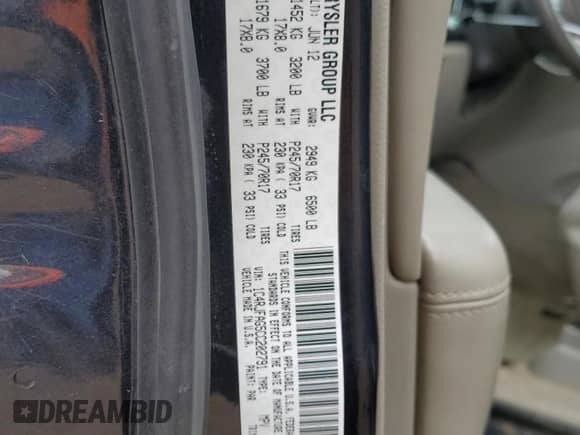 2012 Jeep Grand Cherokee Laredo z VIN 1C4RJFAG5CC202791, wystawiony jako Copart lot #86040175 z przebiegiem 206 265 mil mil oraz Szkoda całkowita • Salvage title. Historia ofert i sprzedaży dostępna na DreamBid. Obrazek 13.