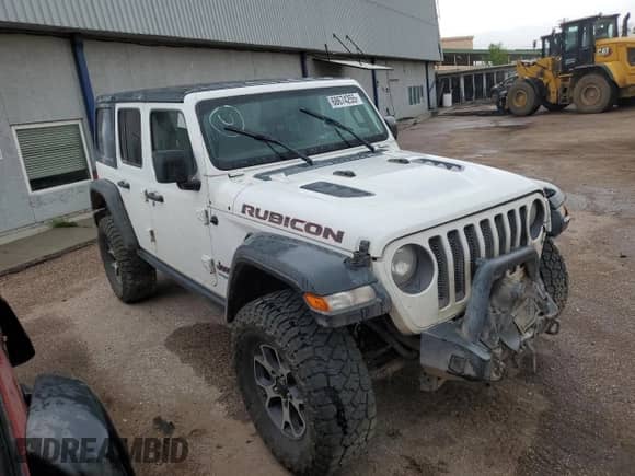 2021 Jeep Wrangler Unlimited Rubicon with VIN 1C4HJXFN8MW723304, listed as a Copart auction lot 68674255 with 69,170 mi miles and Salvage title. Bid and sale history available at DreamBid. Image 4.