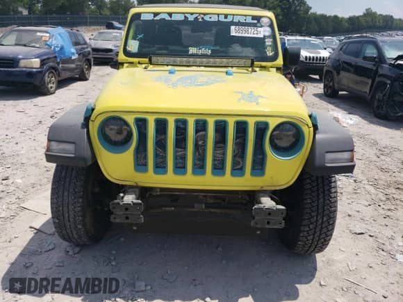 2023 Jeep Wrangler Willys with VIN 1C4HJXDN6PW681464, listed as a Copart auction lot 68998725 with 36,995 mi miles and Salvage title. Bid and sale history available at DreamBid. Image 5.