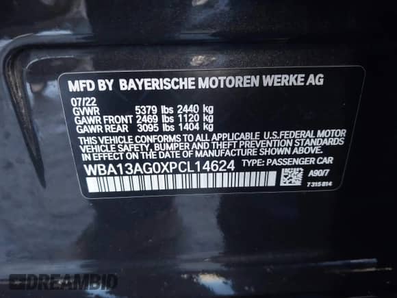 2023 BMW 5 Series 530e с VIN WBA13AG0XPCL14624, выставлен на аукционе IAAI как лот 41492586 с пробегом 45 455 миль миль и . История ставок и продаж доступна на DreamBid. Изображение 9.