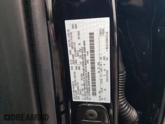 2025 Ford F-150 Lariat с VIN 1FTFW5LD5SFA45844, выставлен на аукционе Copart как лот 55835155 с пробегом 868 миль миль и Списание • Salvage title. История ставок и продаж доступна на DreamBid. Изображение 12.