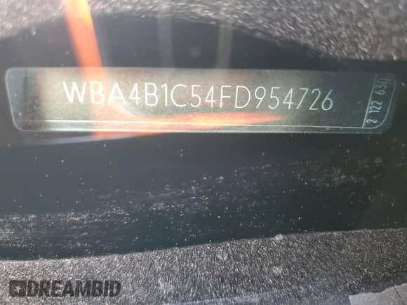 2015 BMW 4 Series 435i with VIN WBA4B1C54FD954726, listed as a Copart auction lot 67863145 with 162,573 mi miles and Salvage title. Bid and sale history available at DreamBid. Image 12.