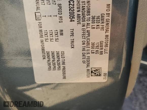 2012 GMC Sierra 1500 SLE z VIN 1GTR1VE07CZ320054, wystawiony jako Copart lot #62938785 z przebiegiem 94 196 mil mil oraz Szkoda całkowita • Salvage title. Historia ofert i sprzedaży dostępna na DreamBid. Obrazek 12.