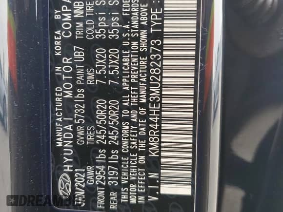 2021 Hyundai Palisade SEL with VIN KM8R44HE3MU282373, listed as a Copart auction lot 68459953 with 28,441 mi miles and . Bid and sale history available at DreamBid. Image 13.