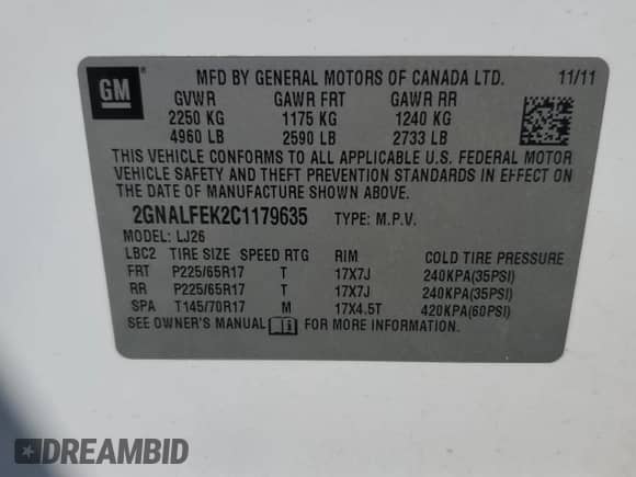 2012 Chevrolet Equinox LTZ с VIN 2GNALFEK2C1179635, выставлен на аукционе Copart как лот 72056135 с пробегом 148 115 миль миль и Списание • Salvage title. История ставок и продаж доступна на DreamBid. Изображение 13.