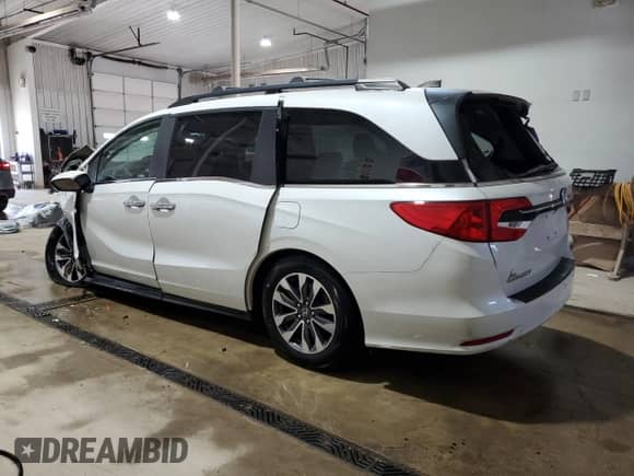 2021 Honda Odyssey EX-L z VIN 5FNRL6H79MB029717, wystawiony jako Copart lot #62089175 z przebiegiem Nie podano mil oraz Szkoda całkowita • Salvage title. Historia ofert i sprzedaży dostępna na DreamBid. Obrazek 2.