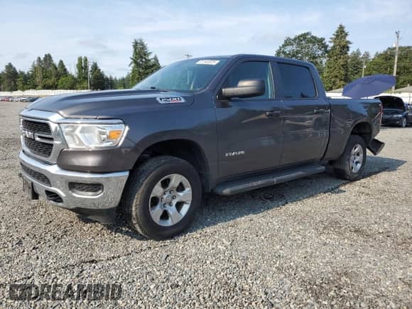 2021 Ram 1500 Tradesman with VIN 1C6SRFNM4MN500773, listed as a Copart auction lot 61540325 with 131,004 mi miles and Salvage title. Bid and sale history available at DreamBid. Image 1.