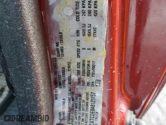 2010 Chevrolet Colorado 1LT with VIN 1GCKTCDE8A8121157, listed as a Copart auction lot 84814724 with 133,422 mi miles and Salvage title. Bid and sale history available at DreamBid. Image 12.