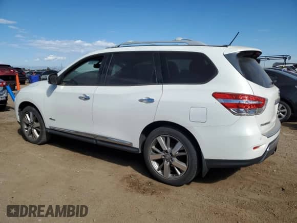 2014 Nissan Pathfinder Platinum Hybrid with VIN 5N1CR2MM3EC649806, listed as a Copart auction lot 80117495 with 155,568 mi miles and Clean title. Bid and sale history available at DreamBid. Image 2.