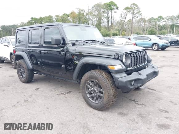 2024 Jeep Wrangler Sport S с VIN 1C4PJXDG0RW280508, выставлен на аукционе IAAI как лот 43346697 с пробегом 5 323 миль миль и . История ставок и продаж доступна на DreamBid. Изображение 1.