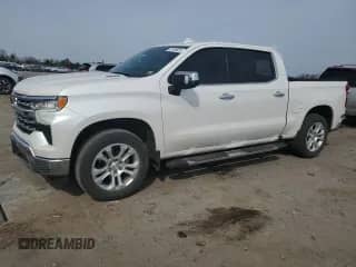 2022 Chevrolet Silverado 1500 LTZ with VIN 1GCUDGET7NZ597619, listed as a Copart auction lot 47384825 with 64,688 mi miles and Salvage title. Bid and sale history available at DreamBid. Image 1.