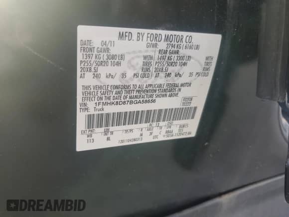 2011 Ford Explorer XLT с VIN 1FMHK8D87BGA58656, выставлен на аукционе Copart как лот 71788995 с пробегом 77 821 миль миль и Списание • Salvage title. История ставок и продаж доступна на DreamBid. Изображение 13.