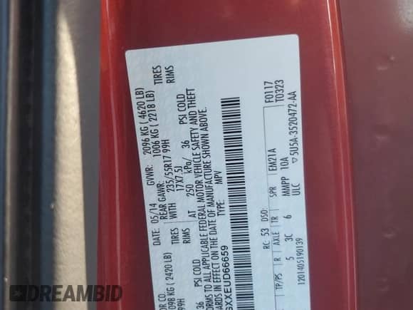 2014 Ford Escape SE with VIN 1FMCU0GXXEUD66659, listed as a Copart auction lot 80753195 with 145,817 mi miles and Salvage title. Bid and sale history available at DreamBid. Image 12.