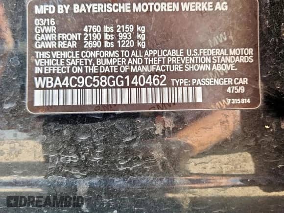 2016 BMW 4 Series 428i xDrive с VIN WBA4C9C58GG140462, выставлен на аукционе Copart как лот 70362625 с пробегом 95 473 миль миль и Чистый • Clean title. История ставок и продаж доступна на DreamBid. Изображение 12.