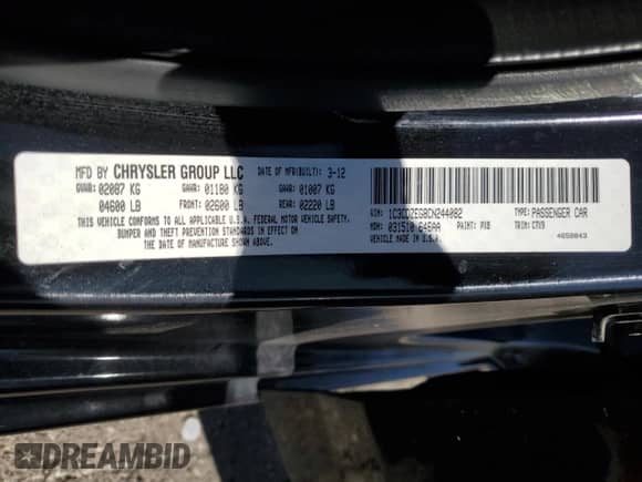 2012 Dodge Avenger SXT Plus с VIN 1C3CDZEG8CN244082, выставлен на аукционе Copart как лот 59519755 с пробегом 100 864 миль миль и Списание • Salvage title. История ставок и продаж доступна на DreamBid. Изображение 13.