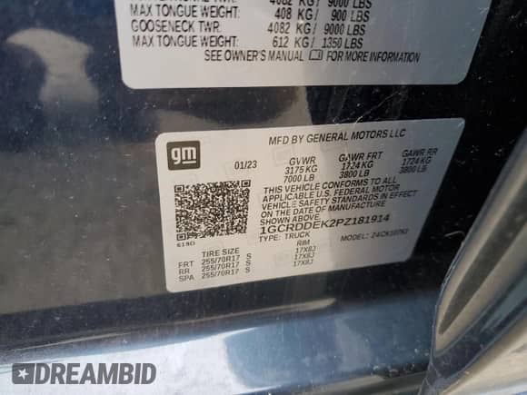 2023 Chevrolet Silverado 1500 LT with VIN 1GCRDDEK2PZ181914, listed as a Copart auction lot 43506325 with 26,573 mi miles and Clean title. Bid and sale history available at DreamBid. Image 12.