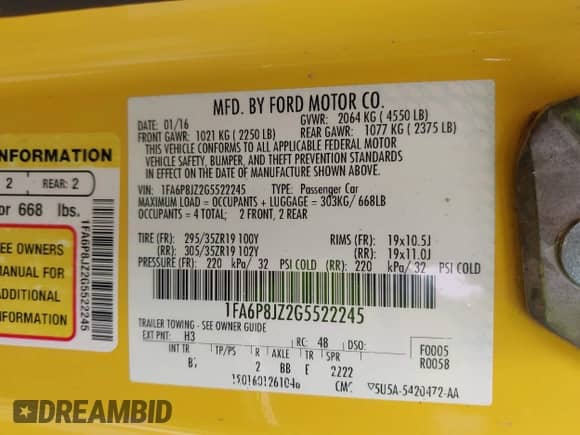 2016 Ford Mustang Shelby GT350 с VIN 1FA6P8JZ2G5522245, выставлен на аукционе IAAI как лот 42744249 с пробегом 29 267 миль миль и . История ставок и продаж доступна на DreamBid. Изображение 9.