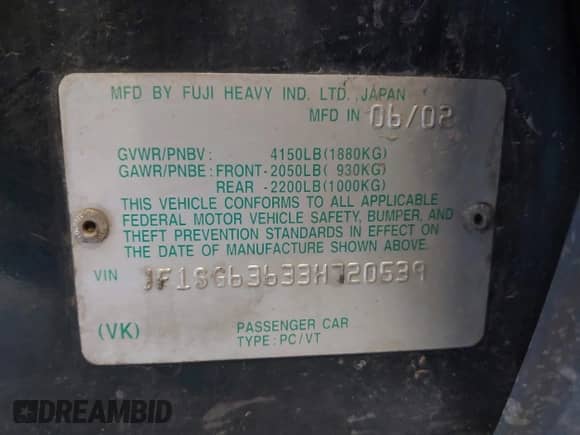 2003 Subaru Forester X with VIN JF1SG63633H720539, listed as a IAAI auction lot 43332862 with 305,928 mi miles and . Bid and sale history available at DreamBid. Image 9.