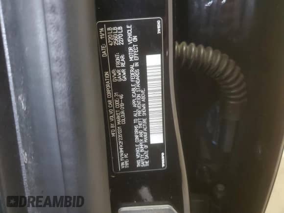 2015 Volvo S60 T6 Drive-E with VIN YV149MFK2F2351331, listed as a Copart auction lot 69287175 with 126,628 mi miles and Salvage title. Bid and sale history available at DreamBid. Image 12.