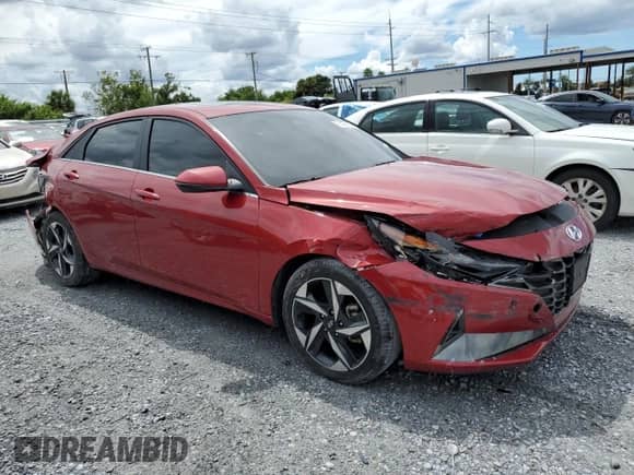 2023 Hyundai Elantra Limited with VIN KMHLP4AG3PU430292, listed as a Copart auction lot 81459515 with 58,507 mi miles and Non repairable. Bid and sale history available at DreamBid. Image 4.