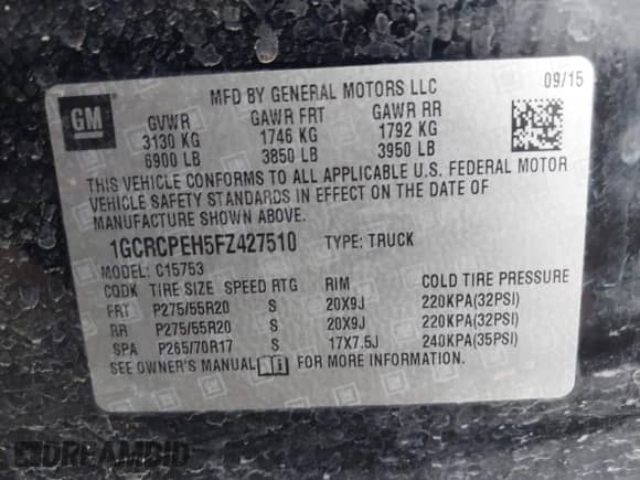 2015 Chevrolet Silverado 1500 Work Truck with VIN 1GCRCPEH5FZ427510, listed as a IAAI auction lot 43035488 with 205,034 mi miles and . Bid and sale history available at DreamBid. Image 9.
