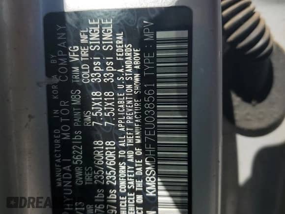 2014 Hyundai Santa Fe GLS z VIN KM8SMDHF7EU038561, wystawiony jako Copart lot #72039775 z przebiegiem 141 923 mil mil oraz Czysty tytuł • Clean title. Historia ofert i sprzedaży dostępna na DreamBid. Obrazek 13.