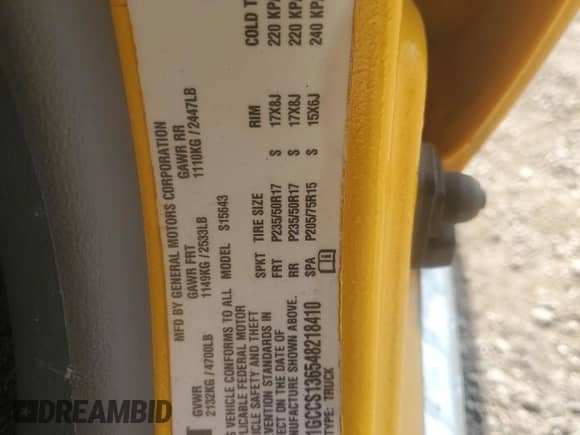2004 Chevrolet Colorado 1SC LS Z85 с VIN 1GCCS136548218410, выставлен на аукционе Copart как лот 71627845 с пробегом Не указан миль и Списание • Salvage title. История ставок и продаж доступна на DreamBid. Изображение 13.