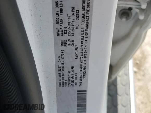 2022 Ram 1500 Big Horn with VIN 1C6RRFBG3NN293291, listed as a Copart auction lot 64593675 with 74,616 mi miles and Salvage title. Bid and sale history available at DreamBid. Image 12.