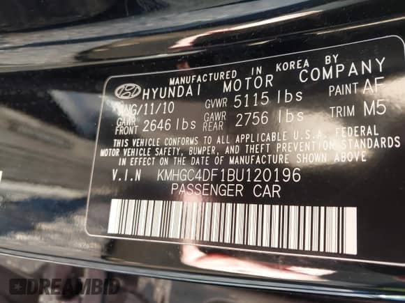 2011 Hyundai Genesis с VIN KMHGC4DF1BU120196, выставлен на аукционе IAAI как лот 40887572 с пробегом Не указан миль и . История ставок и продаж доступна на DreamBid. Изображение 9.