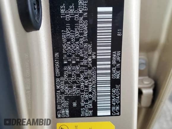 2008 Toyota Highlander z VIN JTEDS41A782065515, wystawiony jako Copart lot #82533155 z przebiegiem 170 512 mil mil oraz Szkoda całkowita • Salvage title. Historia ofert i sprzedaży dostępna na DreamBid. Obrazek 14.