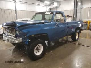 1973 Chevrolet Silverado 2500 with VIN CKY243F378504, listed as a Copart auction lot 75927394 with 53,812 mi miles and Clean title. Bid and sale history available at DreamBid. Image 1.