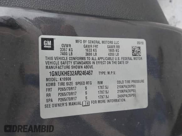 2010 Chevrolet Suburban LS с VIN 1GNUKHE32AR246467, выставлен на аукционе IAAI как лот 42849430 с пробегом 224 527 миль миль и . История ставок и продаж доступна на DreamBid. Изображение 9.