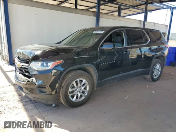 2019 Chevrolet Traverse LS with VIN 1GNERFKW1KJ130891, listed as a Copart auction lot 80649185 with 91,875 mi miles and Salvage title. Bid and sale history available at DreamBid. Image 1.