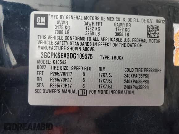 2013 Chevrolet Silverado 1500 LT with VIN 3GCPKSEA3DG109575, listed as a Copart auction lot 80770444 with 202,824 mi miles and Salvage title. Bid and sale history available at DreamBid. Image 14.