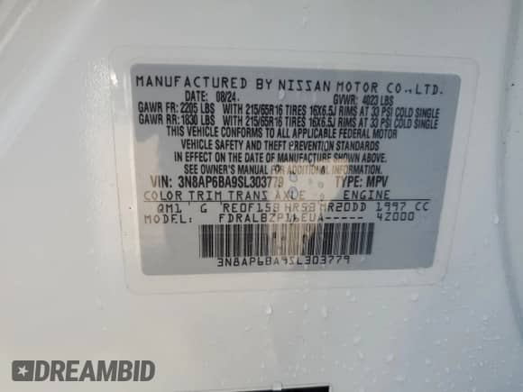 2025 Nissan Kicks S z VIN 3N8AP6BA9SL303779, wystawiony jako Copart lot #67385235 z przebiegiem 12 802 mil mil oraz Szkoda całkowita • Salvage title. Historia ofert i sprzedaży dostępna na DreamBid. Obrazek 14.