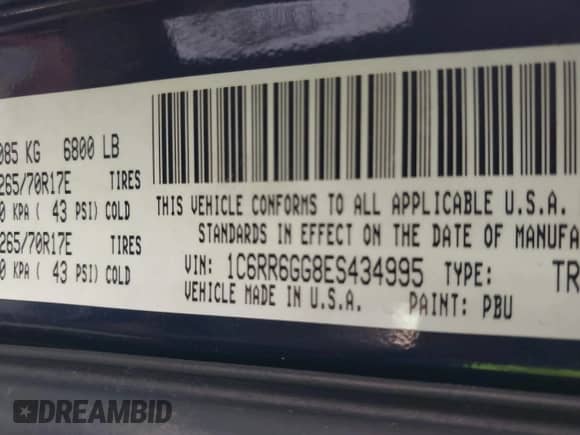 2014 Ram 1500 Big Horn z VIN 1C6RR6GG8ES434995, wystawiony jako IAAI lot #43349963 z przebiegiem 151 168 mil mil oraz . Historia ofert i sprzedaży dostępna na DreamBid. Obrazek 9.