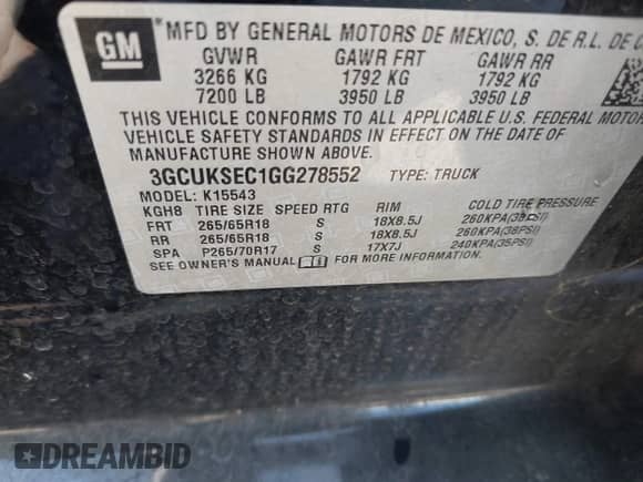 2016 Chevrolet Silverado 1500 LTZ с VIN 3GCUKSEC1GG278552, выставлен на аукционе IAAI как лот 42315456 с пробегом 83 393 миль миль и . История ставок и продаж доступна на DreamBid. Изображение 9.