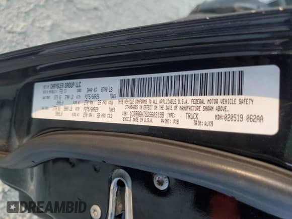 2013 Ram 1500 Sport with VIN 1C6RR6HT5DS603199, listed as a Copart auction lot 76525594 with 192,640 mi miles and Salvage title. Bid and sale history available at DreamBid. Image 12.