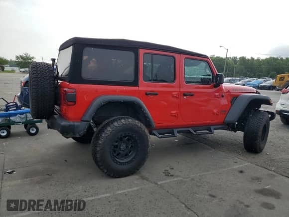 2021 Jeep Wrangler Unlimited Rubicon z VIN 1C4HJXFN4MW514237, wystawiony jako Copart lot #66986385 z przebiegiem 87 079 mil mil oraz Szkoda całkowita • Salvage title. Historia ofert i sprzedaży dostępna na DreamBid. Obrazek 3.