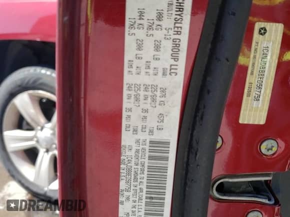 2014 Jeep Compass Sport with VIN 1C4NJDBB8ED567758, listed as a Copart auction lot 67984065 with 123,788 mi miles and Salvage title. Bid and sale history available at DreamBid. Image 13.